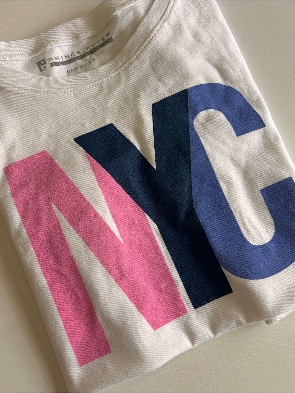 PRINCE PETER Collection Crop Top White NYC 3 Color Tee Graphic Girls L New